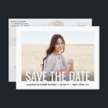 Carte Postale Faire-part 2 Photo Sweet 16th Birthday Modern Enregistrer la<br><div class="desc">Famille Invitation et amis à une élégante célébration Sweet 16th pour elle ou lui avec cette photo minimaliste moderne 2 enregistrer la date invitation carte postale. Tout le texte est simple à customiser. (CONSEIL EN MATIÈRE DE PLACEMENT D'IMAGE : Une façon simple de centrer une photo exactement comment vous voulez...</div>