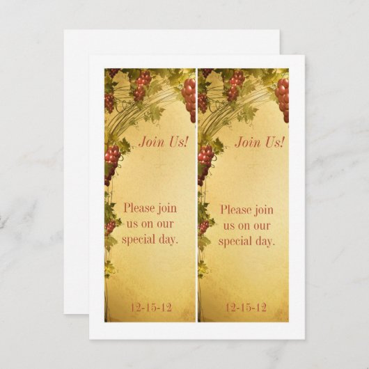 Carte Postale Faire-part 2 Vineyard Mariage Save Date Signet (Devant / Derrière)