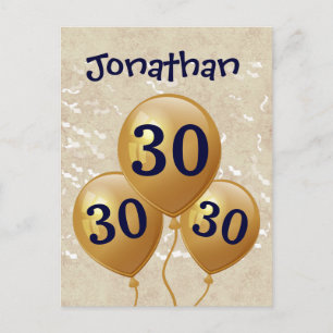 Carte Postale Faire-part 30e anniversaire Ballons d'or A01