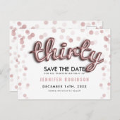 Carte Postale Faire-part 30e anniversaire Enregistrer la date Rose Ballons  (Devant / Derrière)