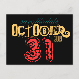 Carte Postale Faire-part 31 octobre Enregistrer la date