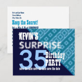 Carte Postale Faire-part 35e anniversaire surpris Enregistrer la date Diago (Devant / Derrière)