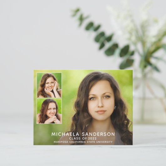 Carte Postale Faire-part 3 Collage photo Graduation simple (Debout devant)