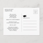 Carte Postale Faire-part 3 Collage photo Simple noir et blanc Graduation (Dos)