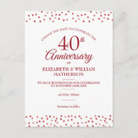 40e anniversaire de mariage Rubis Changez la date