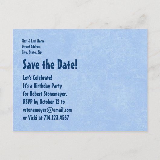 Carte Postale Faire-part 40e anniversaire Pool Party Enregistrer la date V0 (Dos)