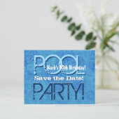 Carte Postale Faire-part 40e anniversaire Pool Party Enregistrer la date V0 (Debout devant)