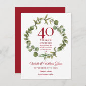 Carte Postale Faire-part 40e anniversaire Sauvons la date Forêt (Devant / Derrière)