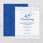 Carte Postale Faire-part 45e 65e Anniversaire de Mariage Coeurs Save the Da (Devant / Derrière)