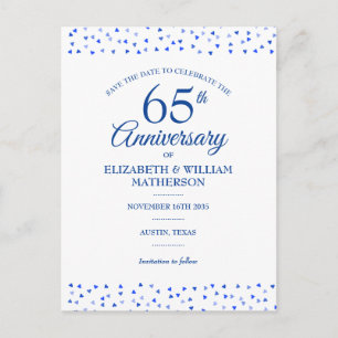 Carte Postale Faire-part 45e 65e anniversaire Saphir Save the Date