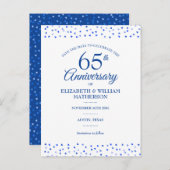Carte Postale Faire-part 45e | 65e anniversaire Sapphire Enregistrer la dat (Devant / Derrière)
