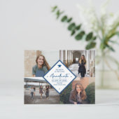 Carte Postale Faire-part 4 photo collage graduation moderne élégant script (Debout devant)