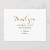 Carte Postale Faire-part 4 Photos Collage Simple Moderne Merci Mariage (Dos)