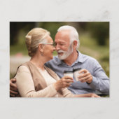 Carte Postale Faire-part 50e Anniversaire Cœurs Dorés Enregistrer la Date 2 (Dos)