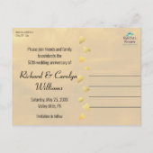 Carte Postale Faire-part 50e anniversaire de Lovebirds Enregistrer la date (Dos)