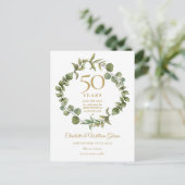 Carte Postale Faire-part 50e Anniversaire de Mariage Bois Verdure  (Debout devant)