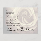 Carte Postale Faire-part 50e anniversaire de Mariage Elégant Rose or A017 (Dos)