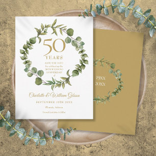 Carte Postale Faire-part 50e Anniversaire de Mariage Épargne la Date de la 