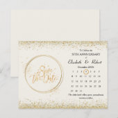 Carte Postale Faire-part 50e Anniversaire Gold Mariage Le Calendrier des da (Devant / Derrière)