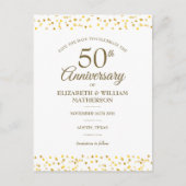 Carte Postale Faire-part 50e anniversaire Golden Hearts Save the Date (Devant)