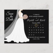 Carte Postale Faire-part 50e anniversaire Mariage Calendrier des dates (Devant)