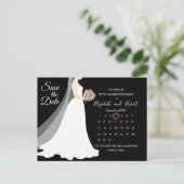 Carte Postale Faire-part 50e anniversaire Mariage Calendrier des dates (Debout devant)