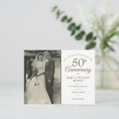 Carte Postale Faire-part 50e Anniversaire Mariage d'or Photo Enregistrer la (Debout devant)