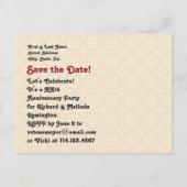 Carte Postale Faire-part 50e Anniversaire Mariage Gold Z05 (Dos)