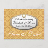 Carte Postale Faire-part 50e Anniversaire Mariage Gold Z05 (Devant)