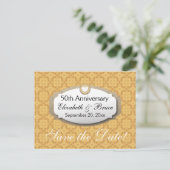 Carte Postale Faire-part 50e Anniversaire Mariage Gold Z05 (Debout devant)