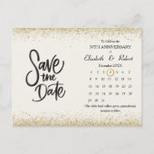 Carte Postale Faire-part 50e anniversaire Parties scintillant Mariage Calen (Devant)