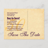 Carte Postale Faire-part 50e anniversaire SURPRISE Enregistrer la date Purp (Dos)