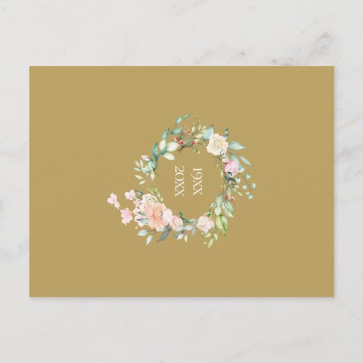 Carte Postale Faire-part 50e anniversaire Surprise Party Roses Garland (Dos)