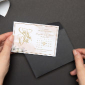 Carte Postale Faire-part 50e anniversaire vert feuille Économisez la date