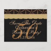 Carte Postale Faire-part 50e Enregistrer la date Anniversaire Pale Gold Lac (Devant)