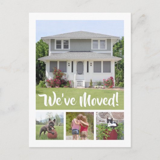 Carte Postale Faire-part 5 Photo Nouvelle Maison Image Changement d'Adresse (Devant)