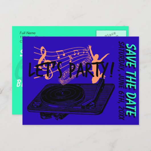 Carte Postale Faire-part 60e Anniversaire 60 ans Faisons la fête Enregistre (Devant / Derrière)