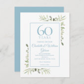 Carte Postale Faire-part 60e anniversaire Changer la date Florale (Devant / Derrière)