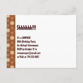 Carte Postale Faire-part 60e anniversaire surprise Sauvegarder la date Or (Dos)