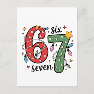 Carte Postale Faire-part 6 7 Six Seven Main Génération Z Alpha Meme Argot N