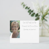 Carte Postale Faire-part 70e anniversaire enregistrer la date (Debout devant)