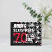 Carte Postale Faire-part 70e Anniversaire Surprise Enregistrez la Date en d (Debout devant)