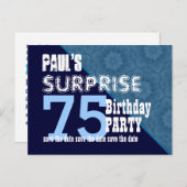 Carte Postale Faire-part 75e Anniversaire Surprise Enregistrer la date en d (Devant / Derrière)