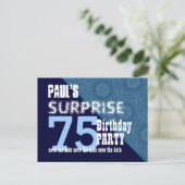 Carte Postale Faire-part 75e Anniversaire Surprise Enregistrer la date en d (Debout devant)