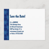 Carte Postale Faire-part 75e anniversaire surprise Enregistrer la date Moti (Dos)