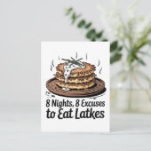 Carte Postale Faire-part 8 Latkes 8 Excuses pour manger Latkes Jewish Hanou (Debout devant)