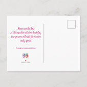Carte Postale Faire-part 95e anniversaire floral moderne Save The Date (Dos)