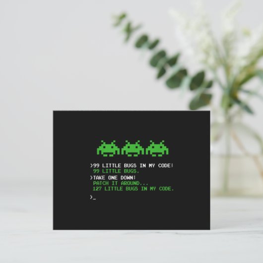 Carte Postale Faire-part 99 Little Bugs In The Code Software Engineer (Debout devant)