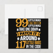 Carte Postale Faire-part 99 Petits Bugs Dans Code Path It 117 Bugs Programe (Devant / Derrière)