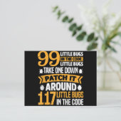 Carte Postale Faire-part 99 Petits Bugs Dans Code Path It 117 Bugs Programe (Debout devant)